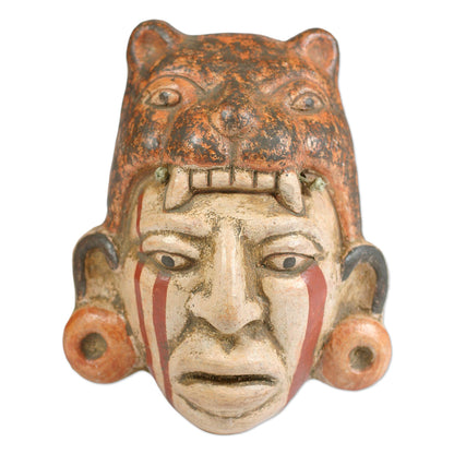 Maya Jaguar Priest Ceramic Wall Mask