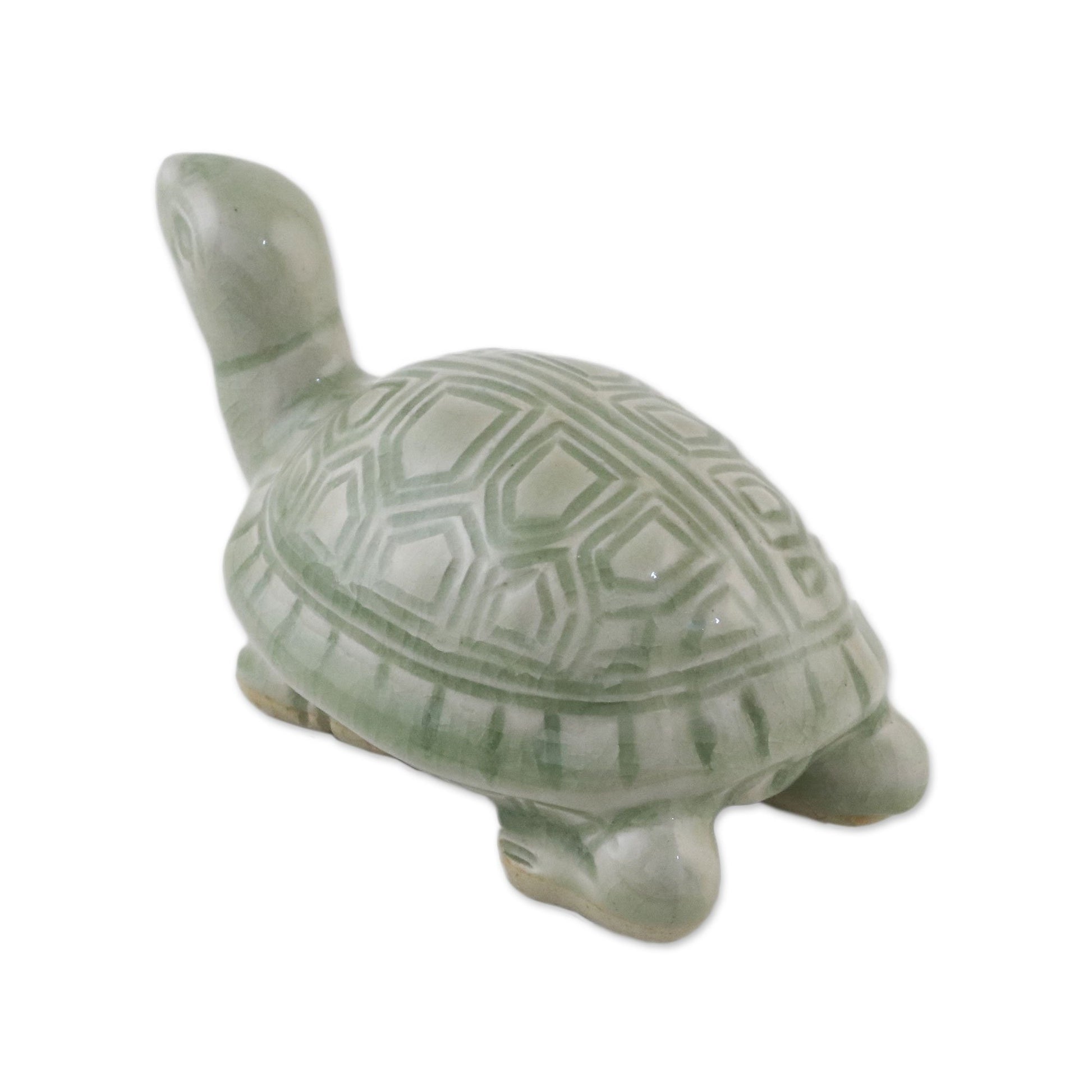 NOVICA - Celadon Ceramic Turtle Sculpture Set