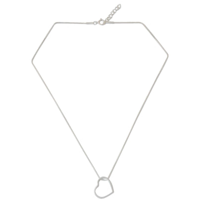 Modern Heart Sterling Silver Necklace