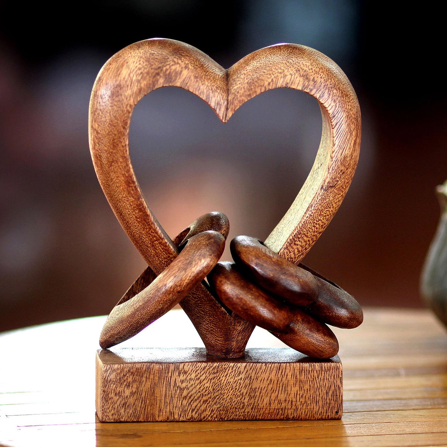 Heart Power Wood Sculpture