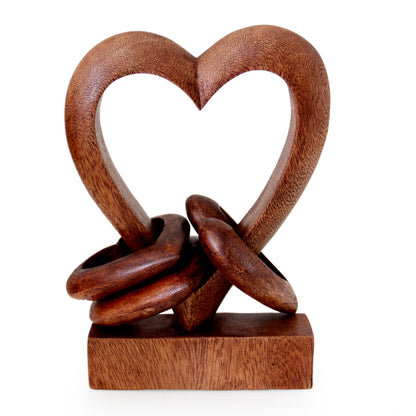Heart Power Wood Sculpture