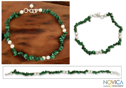 Mystic Valley Sterling Silver Pearl Anklet