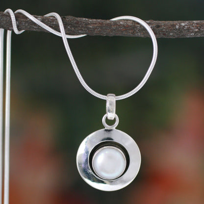 Moonlight Pearl & Sterling Silver Necklace