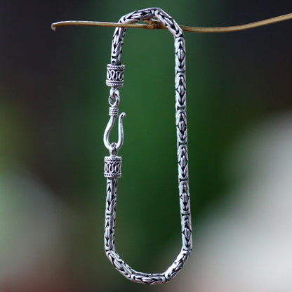 Borobudur Sterling Silver Chain Bracelet