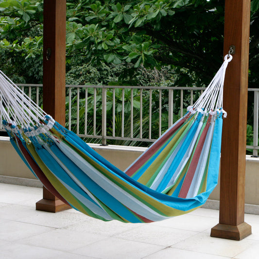 Tropical Day Cotton Striped Fabric Hammock (Double)