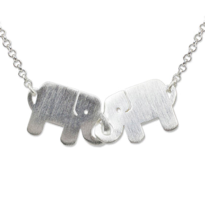 Elephant Friendship Sterling Silver Necklace