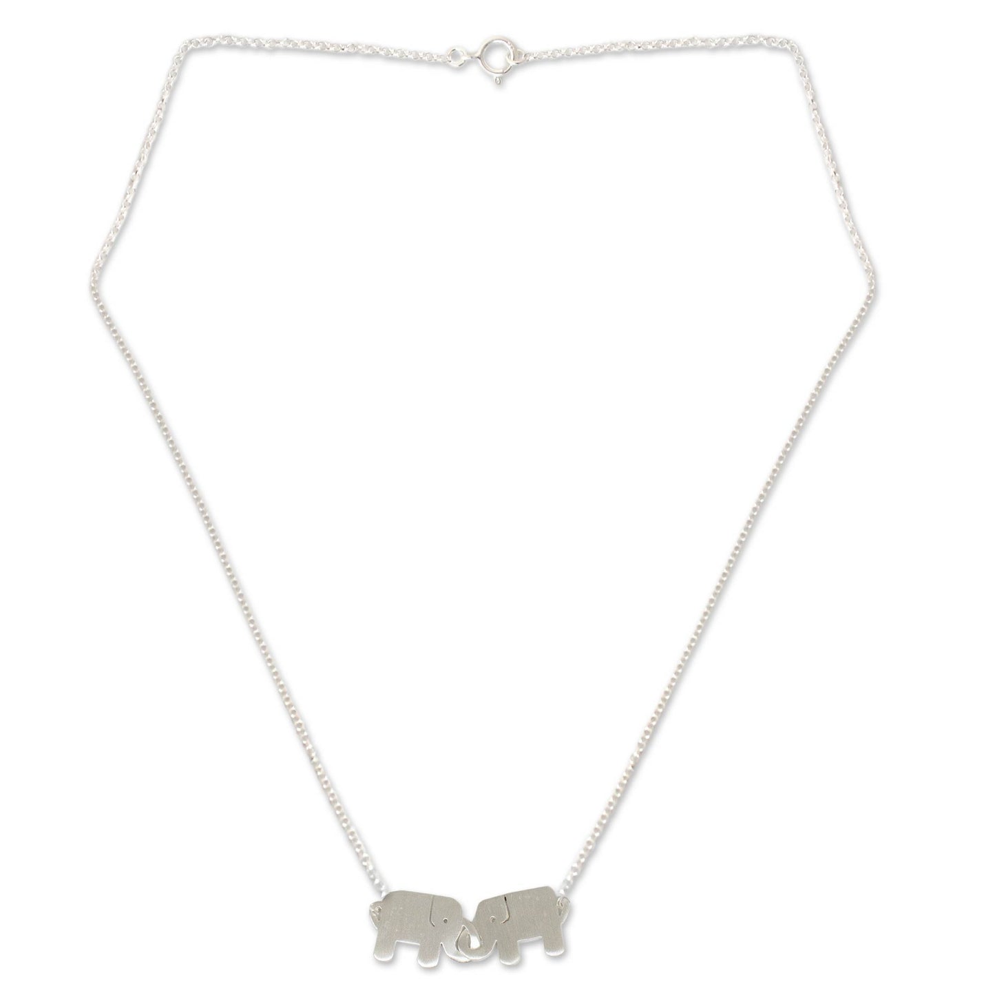 Elephant Friendship Sterling Silver Necklace
