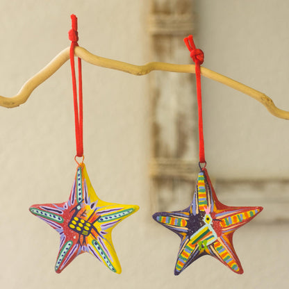 Holiday Stars Ceramic ornaments (Set of 6)