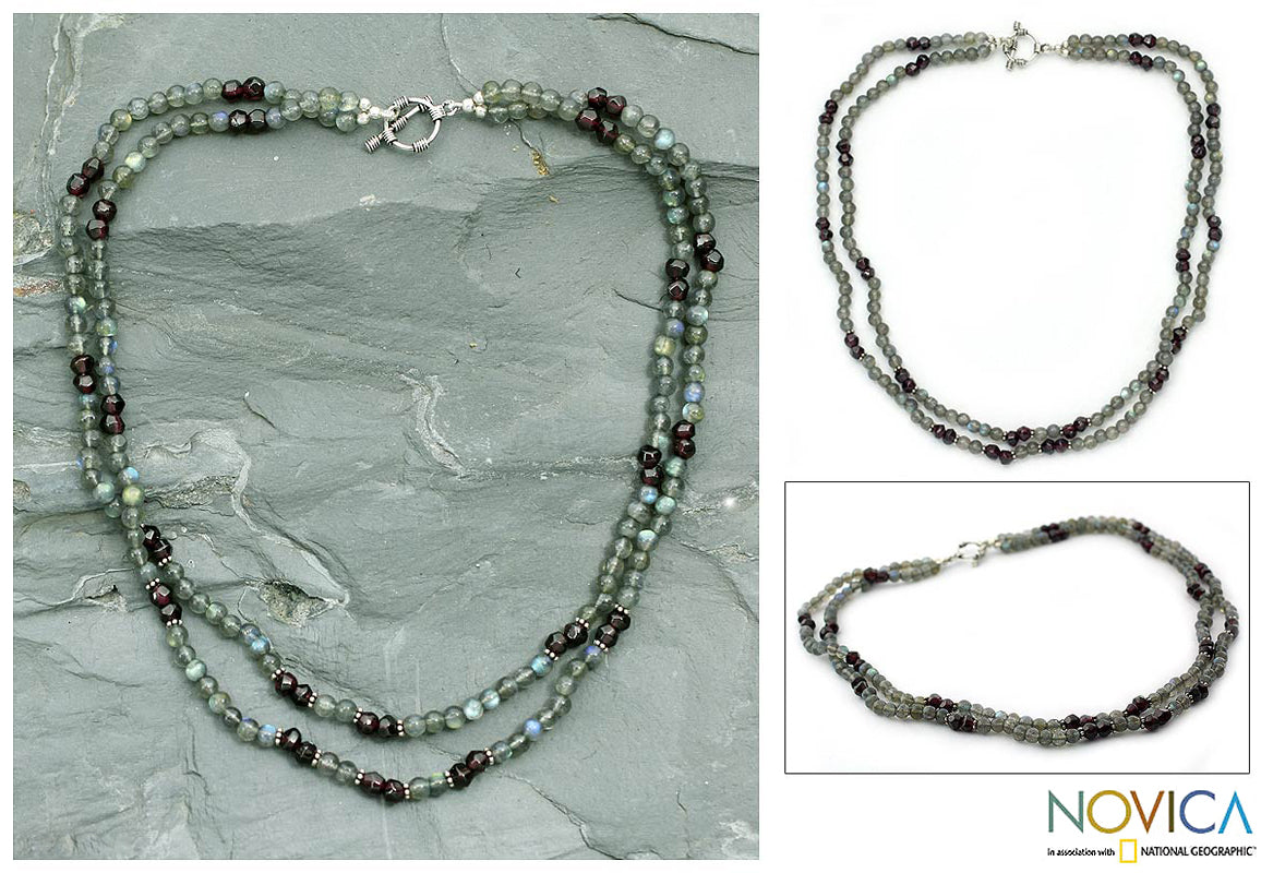 India Dusk Labradorite & Garnet Necklace