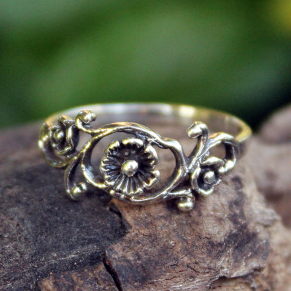Lotus Rose Sterling Silver Flower Ring