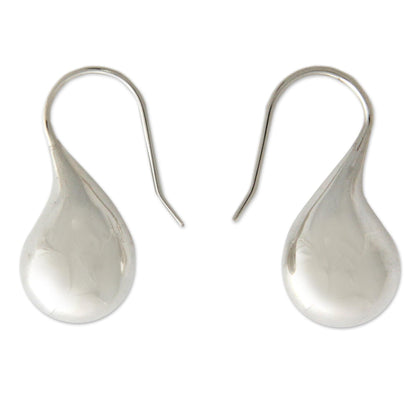 Moonlit Raindrops Sterling Silver Hook Earrings