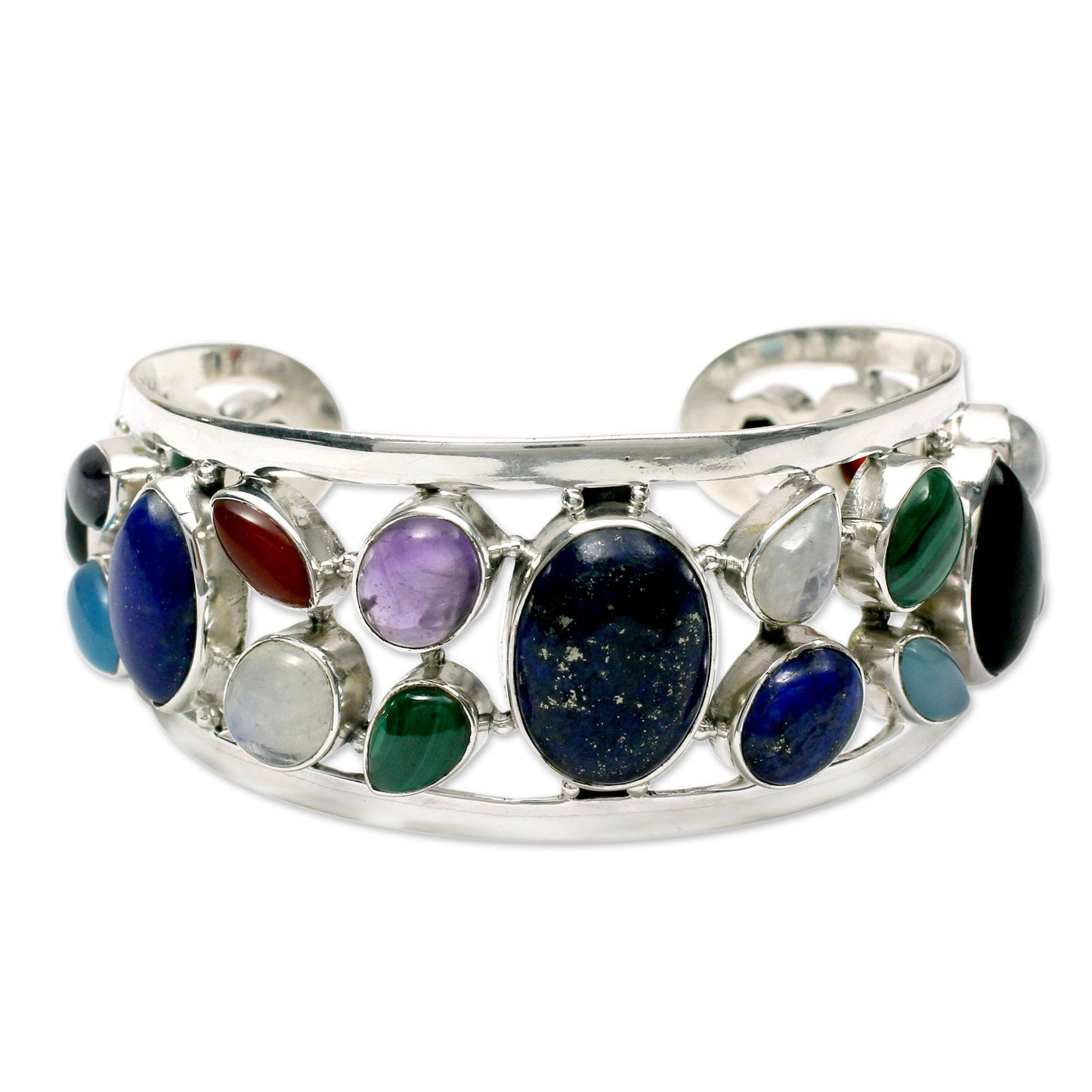 Colors of Life Gemstone Cuff Bracelet