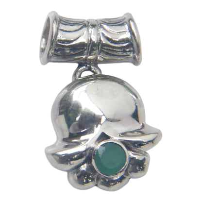 May's Lily of the Valley Silver & Emerald Pendant