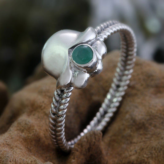 NOVICA - Lily Of The Valley Sterling Silver & Emerald Ring
