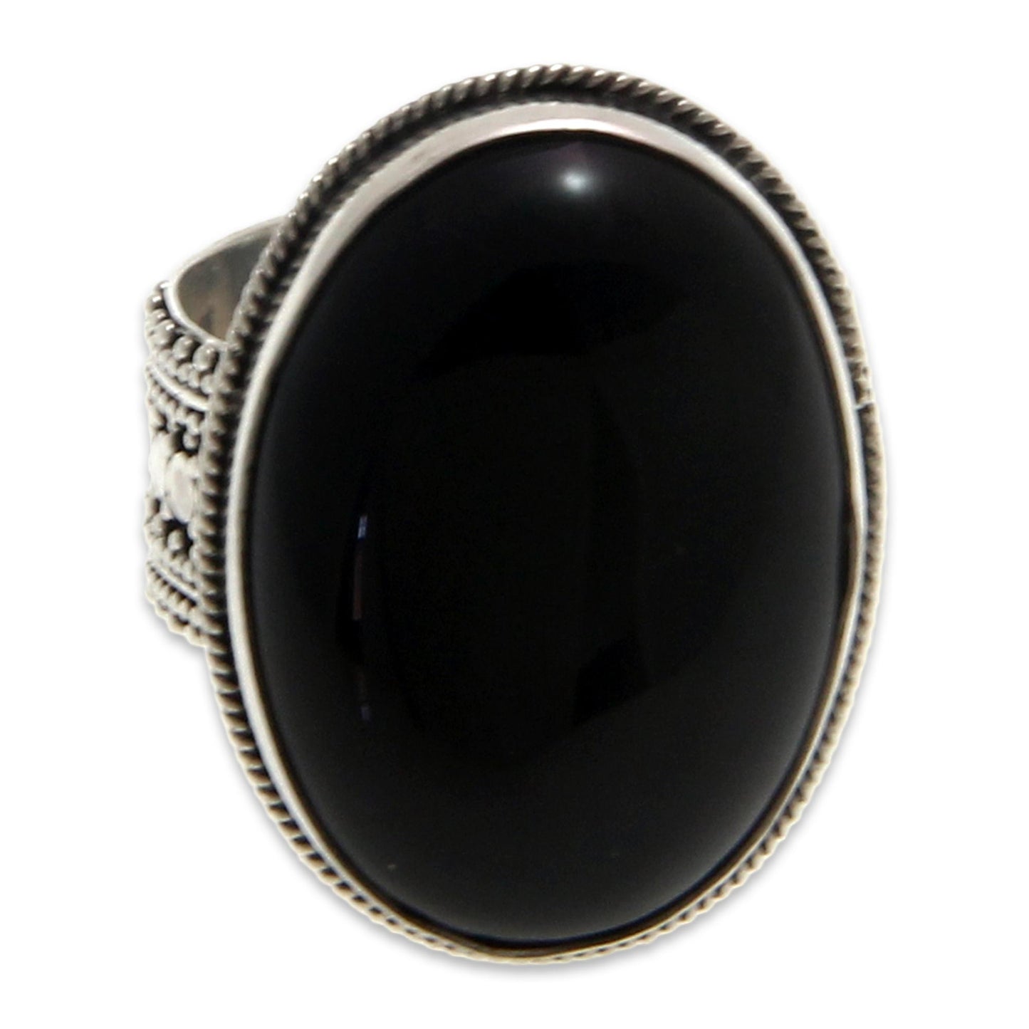 Oracle Sterling Silver & Onyx Cocktail Ring