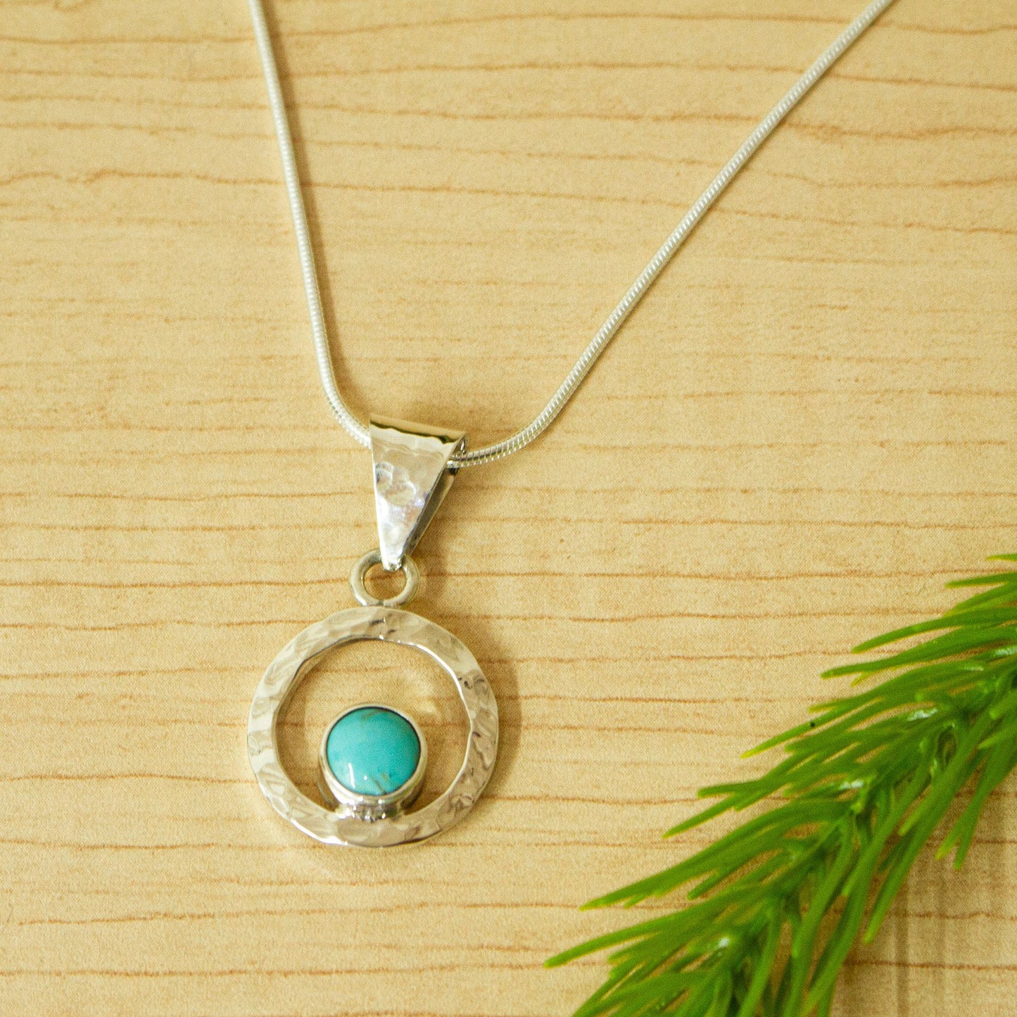 Eye of the Sea Women's Modern Fine Silver Natural Turquoise Necklace