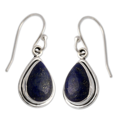 Blue Lapis Lazuli Teardrop Earrings
