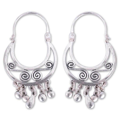 Taxco Dancer Silver Hoop Earrings