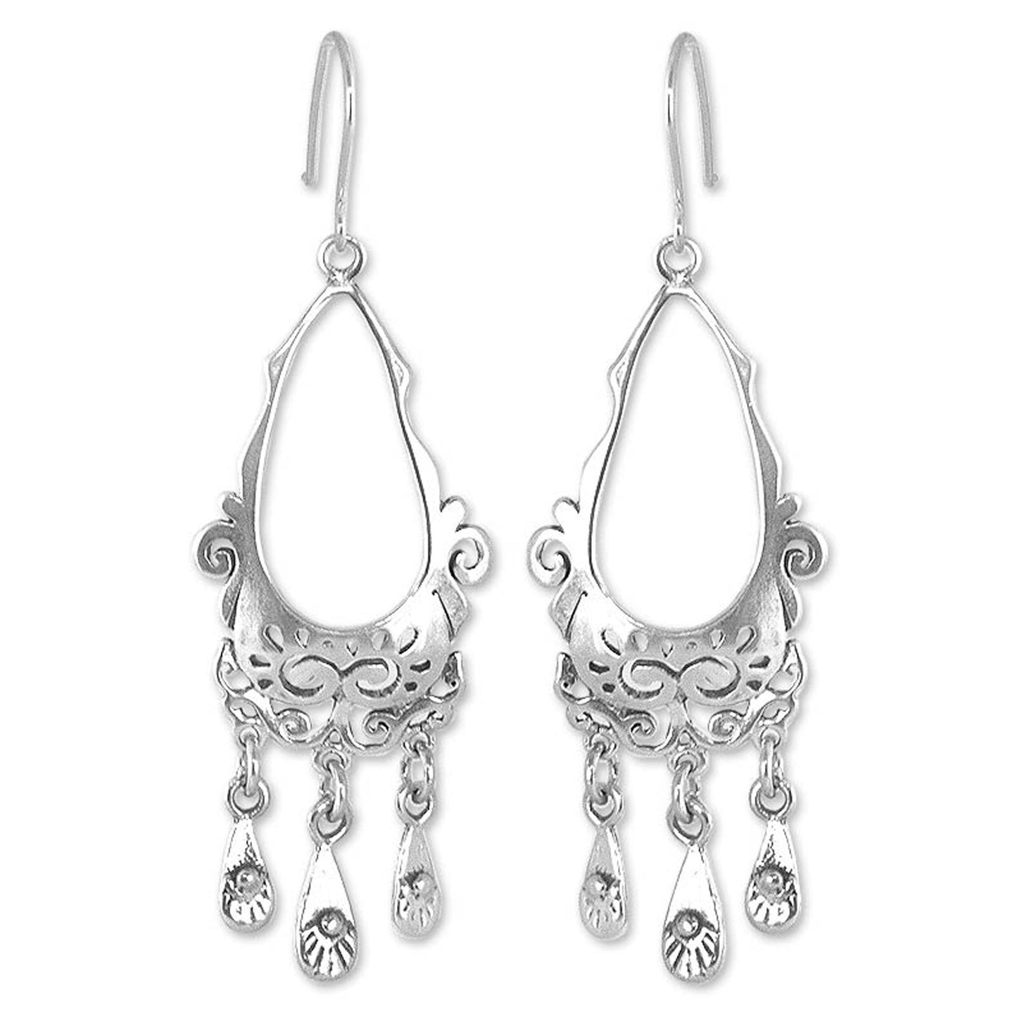 Taxco Treasure Silver Chandelier Earrings