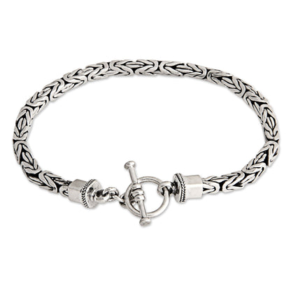 Men's Balinese Chain Sterling Silver Bracelet