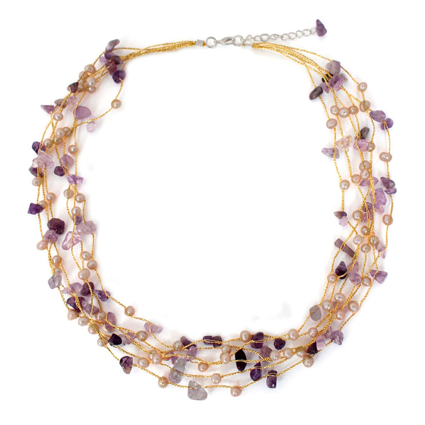 Afternoon Lilac Pearl Beaded Necklace