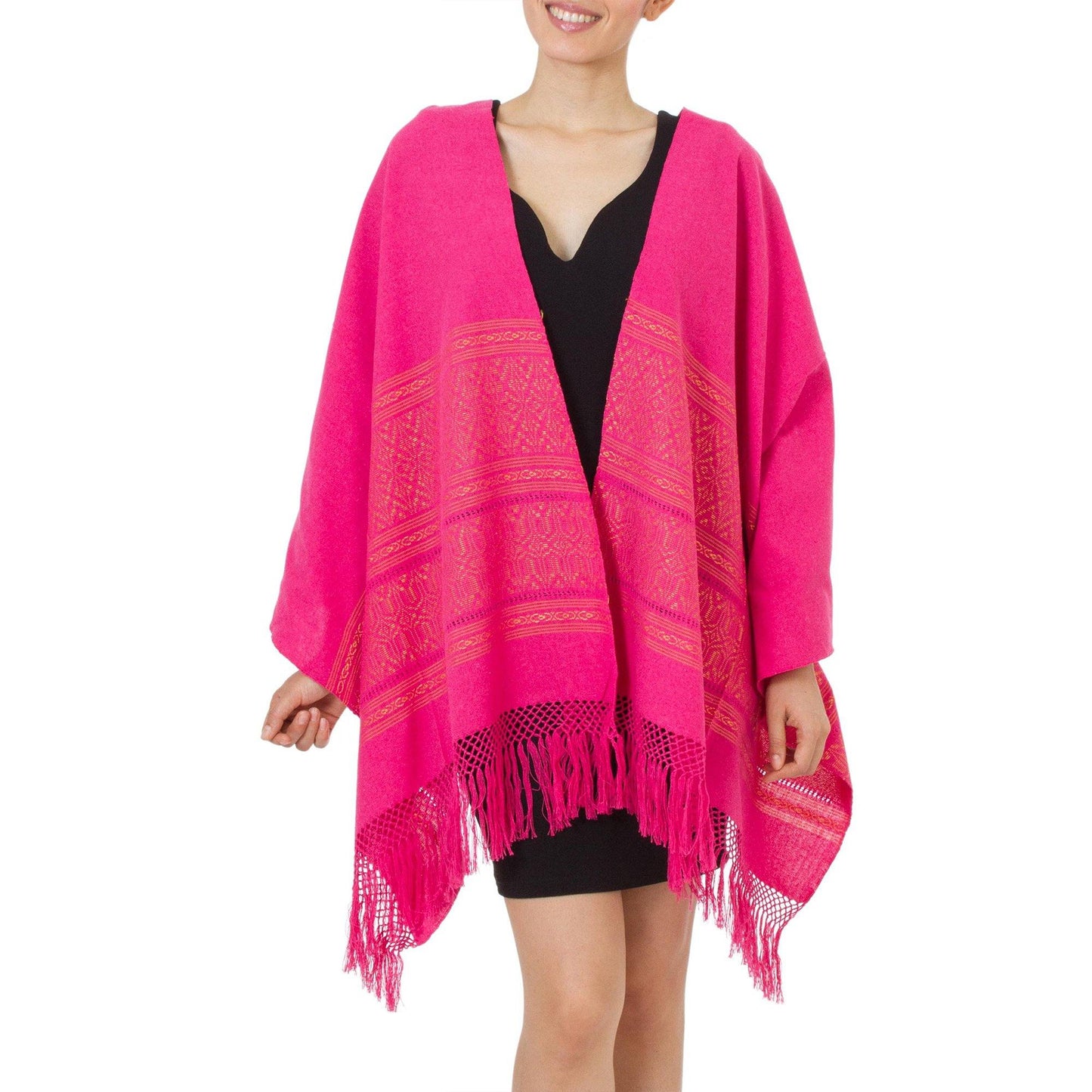 Pink Zapotec Woven Cotton Shawl