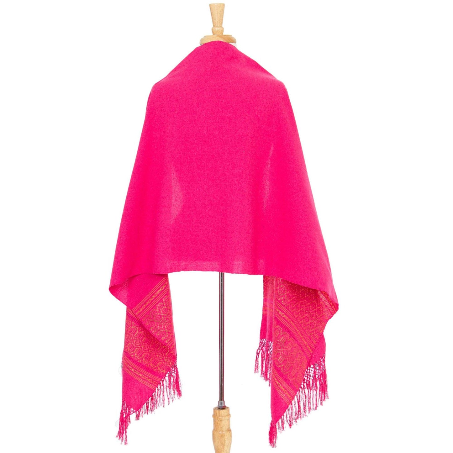 Pink Zapotec Woven Cotton Shawl