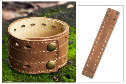 Riverbank Men's Leather Wristband Bracelet