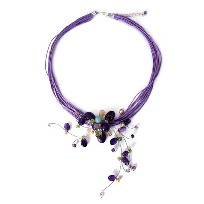 Floral Joy Multi-Gemstone Choker Necklace