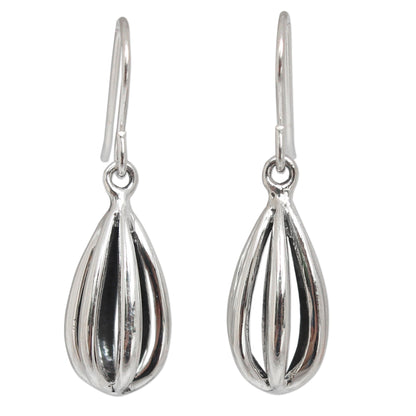 Birdcage Sterling Silver Dangle Earrings