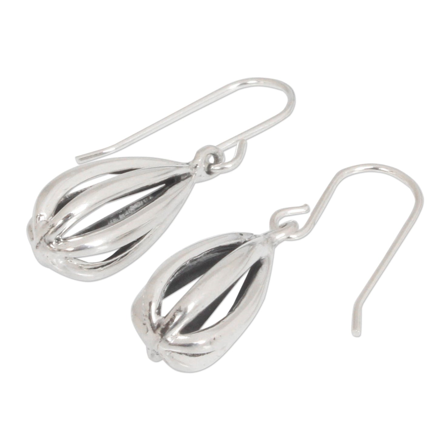 Birdcage Sterling Silver Dangle Earrings