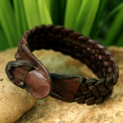 Bangkok Weave Men's Leather Bracelet