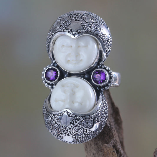 Royal Romance Amethyst & Silver Cocktail Ring