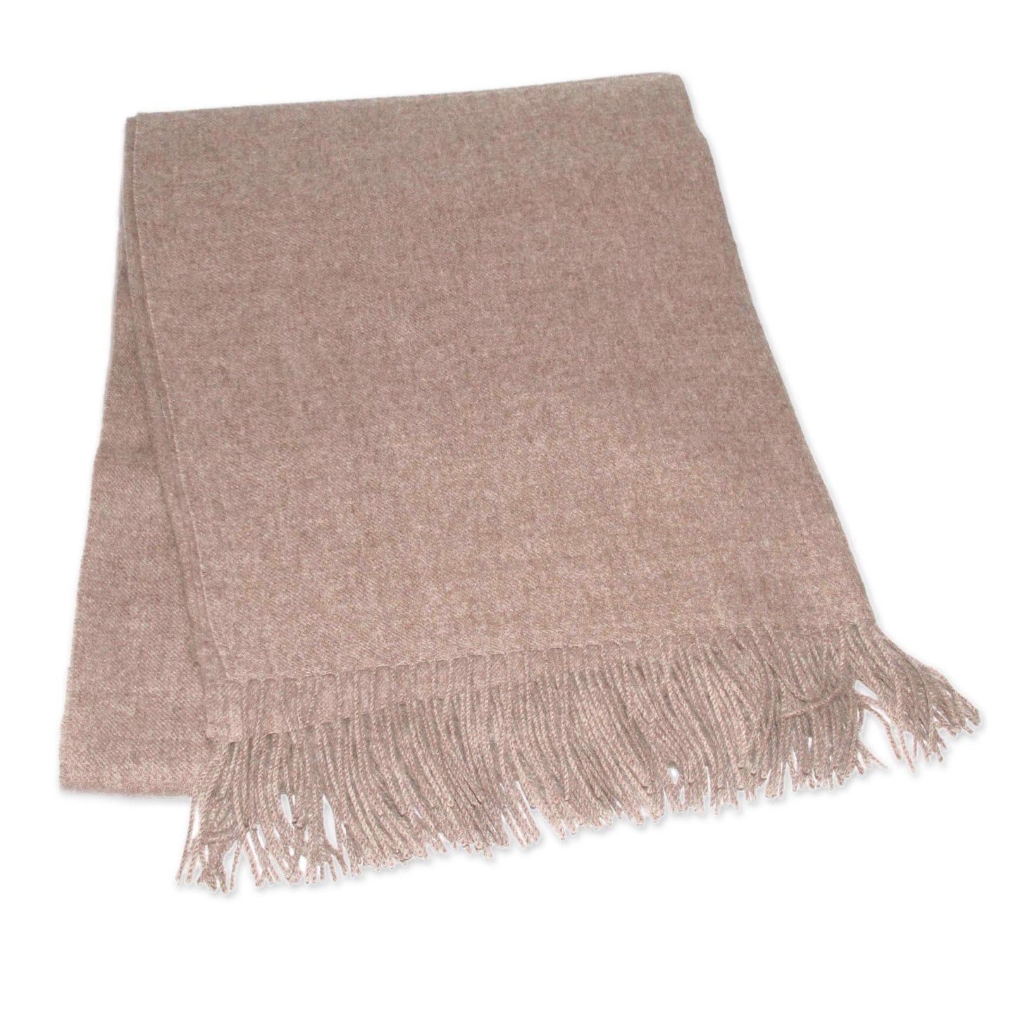 Cozy Light Brown Hand Crafted Alpaca Wool Solid Throw