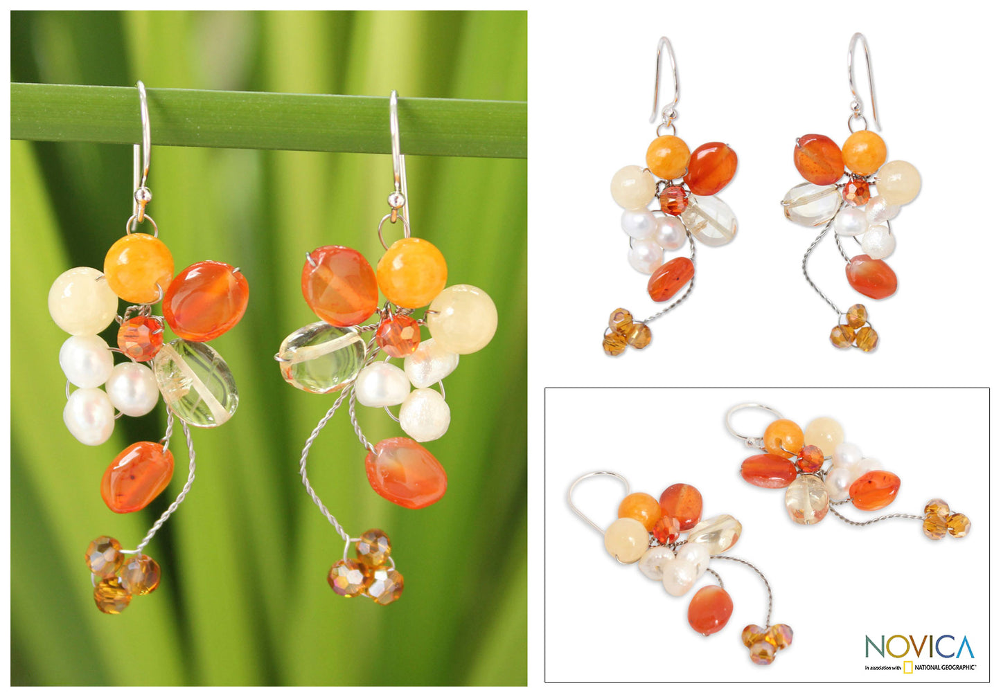 Radiant Bouquet Multi-Gem Cluster Earrings