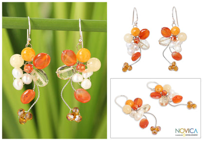 Radiant Bouquet Multi-Gem Cluster Earrings