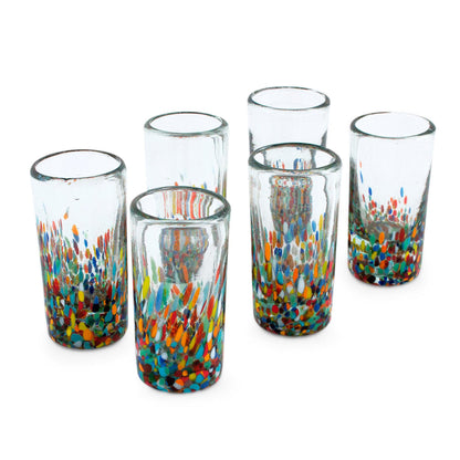 Colorful Confetti Hand-Blown Shot Glass - Set of 6