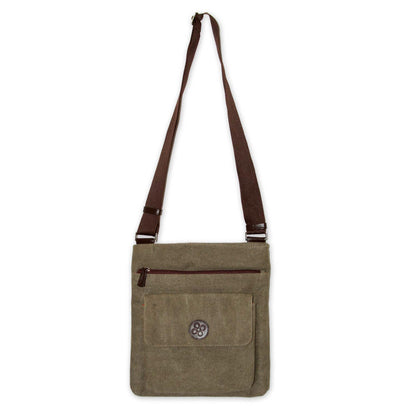 Ica Traveler Leather Accent and Cotton Shoulder Bag