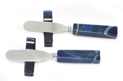 Sapphire Blue Agate Spreader Knives & Rests