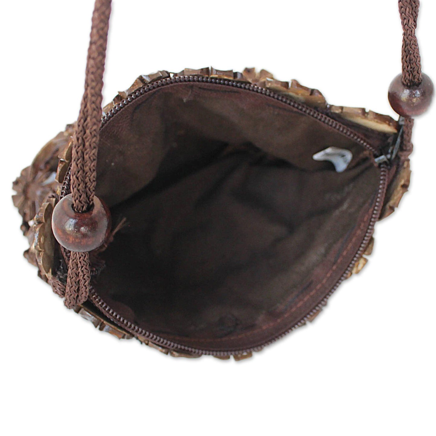 NOVICA - Petite Coconut Shell Shoulder Bag