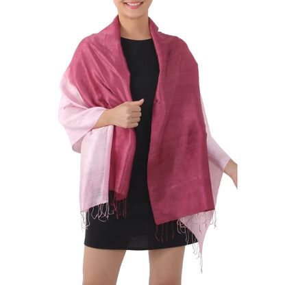 Shimmering Orchid Pink Silk Shawl