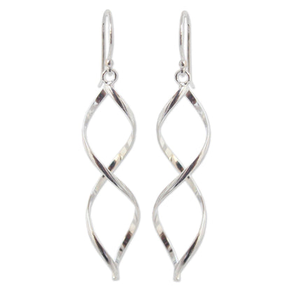 NOVICA - Sterling Silver Infinity Dangle Earrings