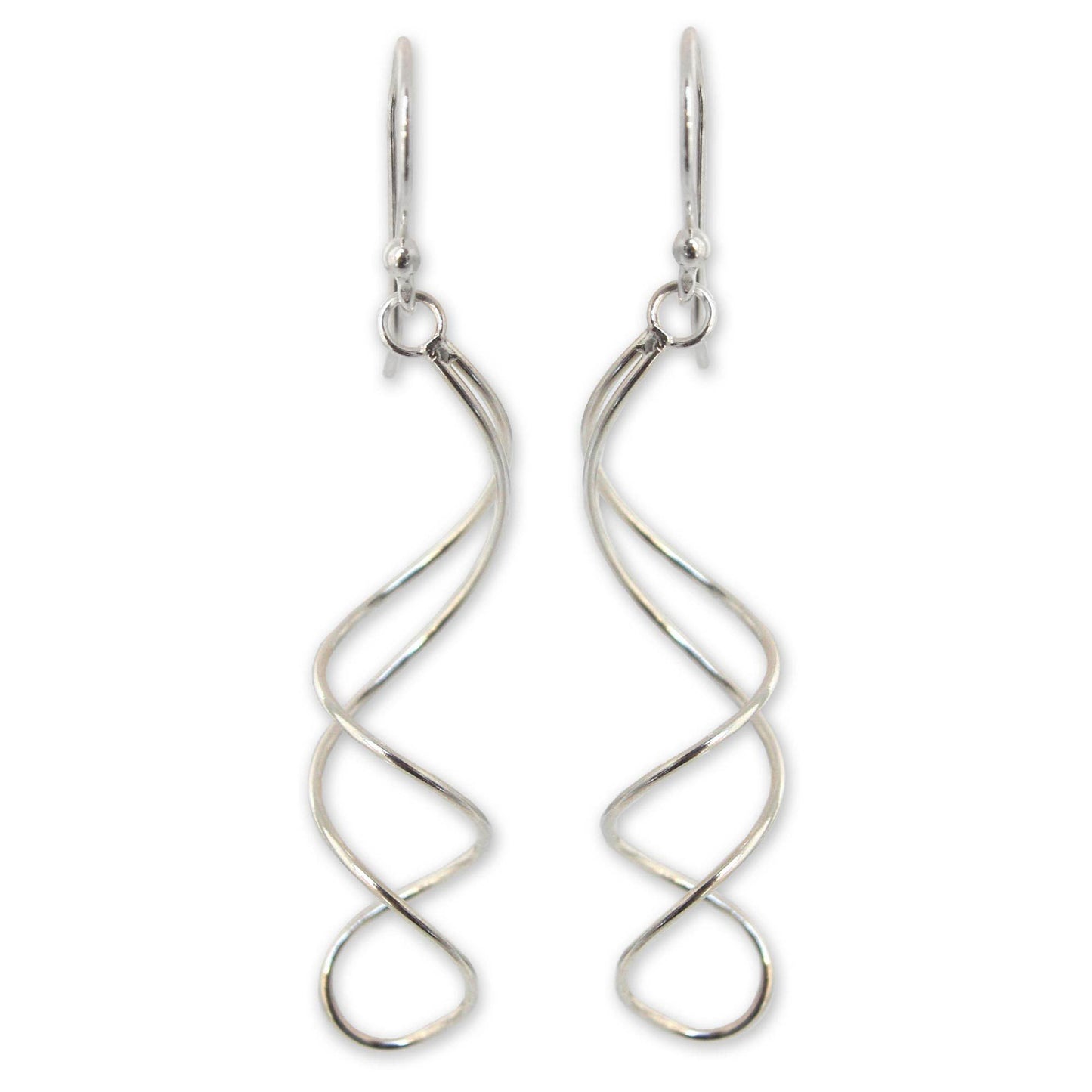 Gentle Swirl Sterling Silver Dangle Earrings