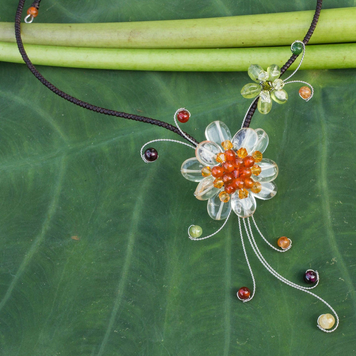 Gorgeous Blossom Multi-Gem Choker Necklace