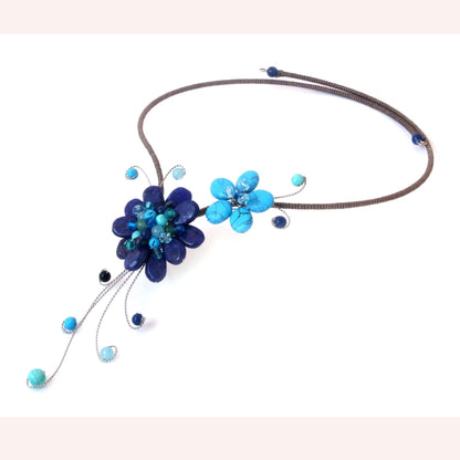 Gemstone Blossom Choker Necklace
