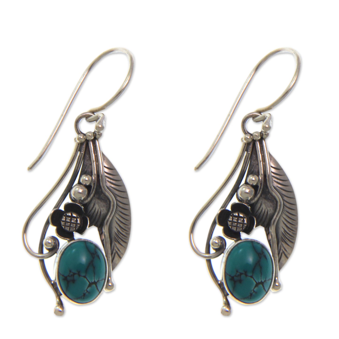Blue Beauty Turquoise & Silver Dangle Earrings