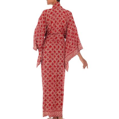 Ruby Red Hand Crafted Batik Robe