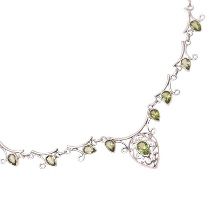 Peridot & Sterling Silver Garden Necklace