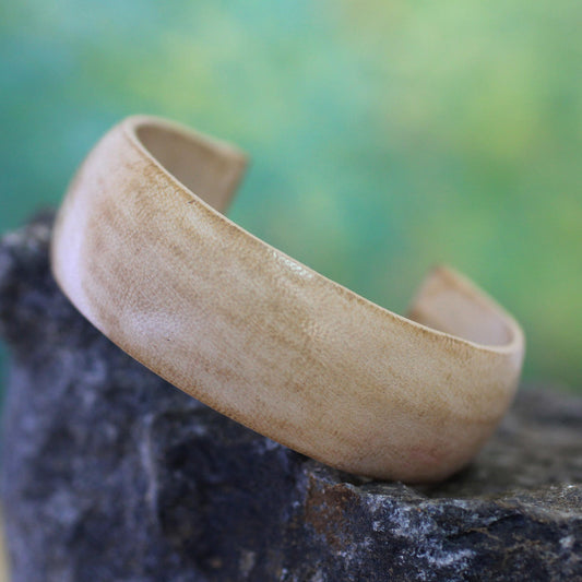 Annula in Beige Hand Made Leather Cuff Bracelet