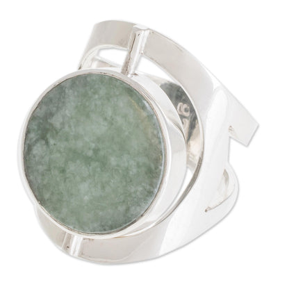 Dual Spirit Handmade Modern Reversible Jade Cocktail Ring